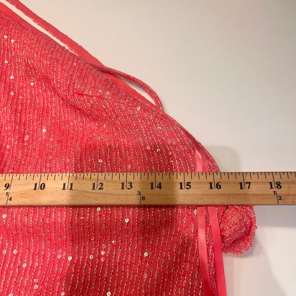 NWT IEENA for Mac Duggal Pink Sequined One Shoulder Draped Back Gown Size 16 - Picture 6 of 8